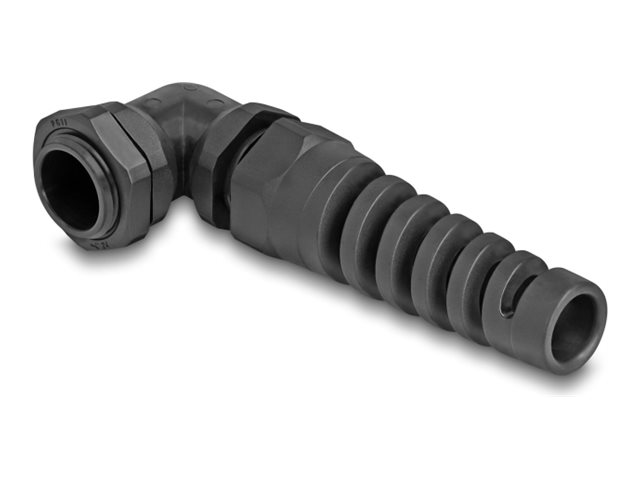 Delock Kabelverschraubung Mit Zugentlastung 90° Gewinkelt Pg11 Schwarz, Schwarz, Kunststoff, 1 Stück(E), Abgewinkelt, Pg11, 9 Mm