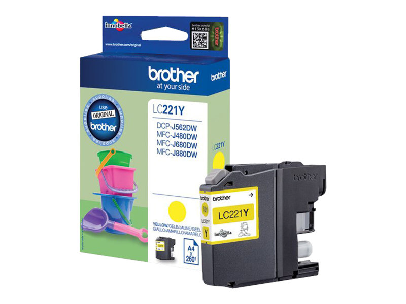 Brother Lc221y - Gul - Original - Blækpatron - For Brother Dcp-J562dw
