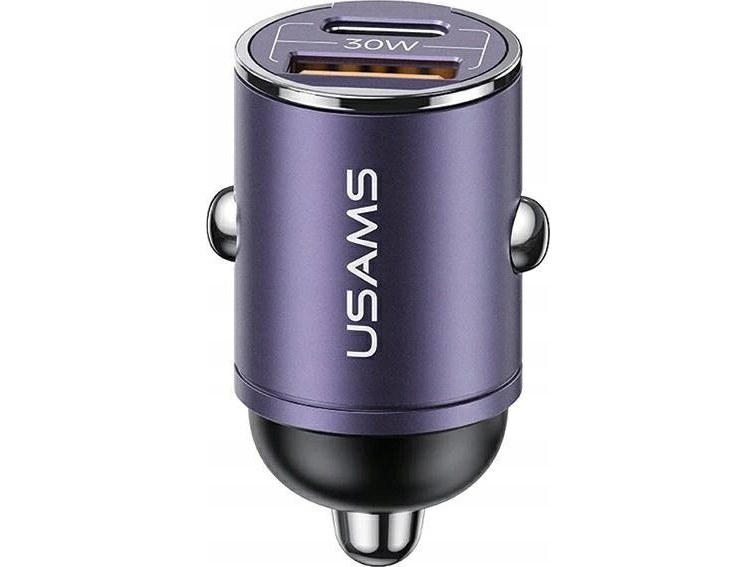 Usams Autoladegerät Usams C38 Usb-A, Usb-C 30W Pd Fast Charge Lila/Violett