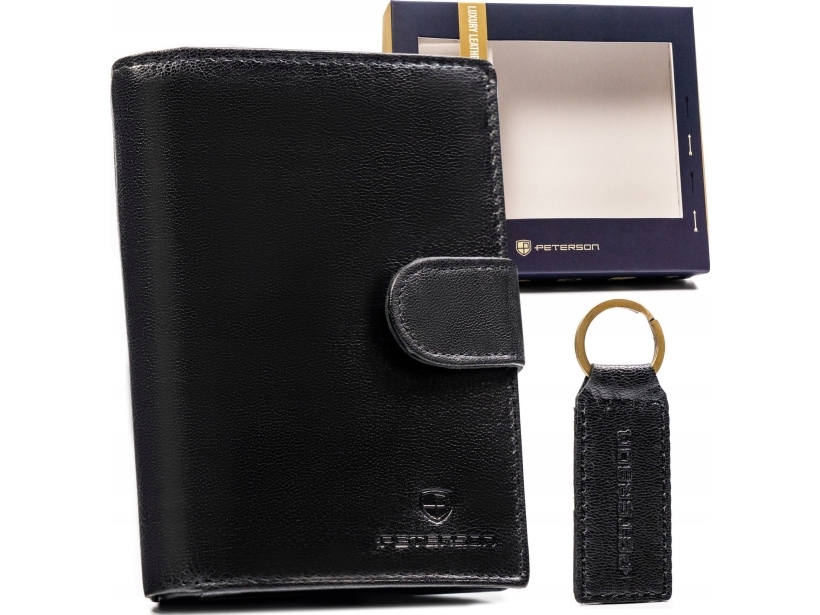 Peterson-gave: Lodret læderpung til mænd og nøglering Lumarko!