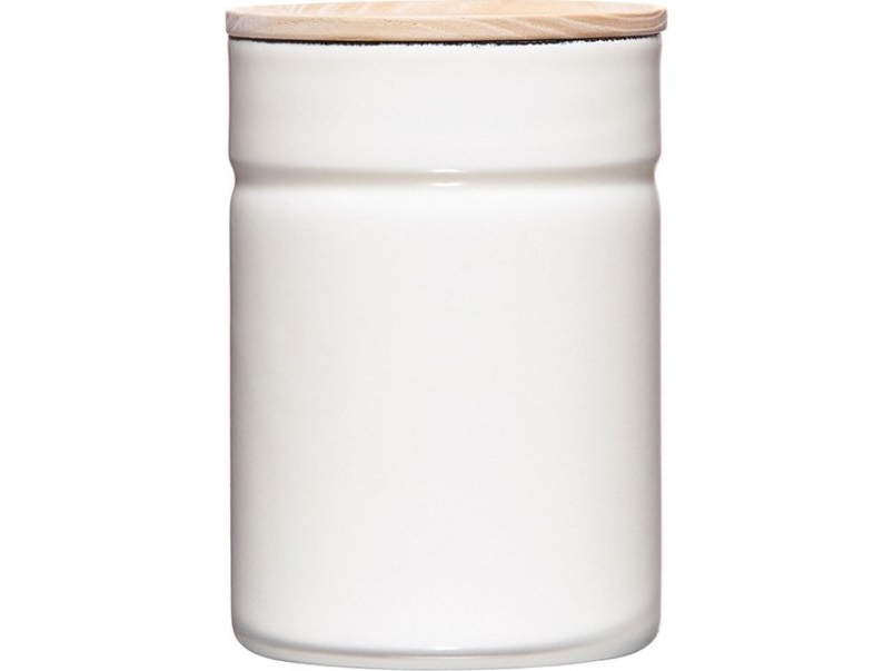Riess RIESS - Køkkenbeholder med trælåg 0,5l Pure White