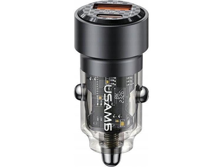 Usams Autoladegerät Usams C39 Usb-A, Usb-C 60W Schwarz/Schwarz