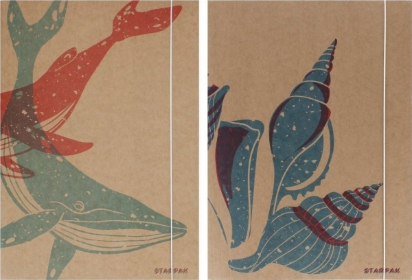 Starpak A4-mappe med elastik papir ECO SEA, farve: kol, 10/100, stk fol10/100