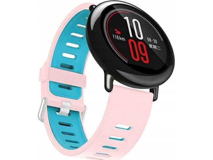 Beline Beline Uhrenarmband 20Mm Double Color Silikon Rosa/Blau Box