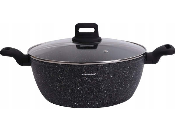 Puodas Puodas, Juodas Marmuras, 28 Cm Skersmens, 5,71 L, Klausberg