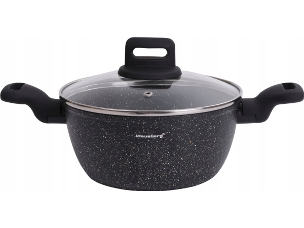 Puodas Puodas, Juodas Marmuras, 20 Cm Skersmens, 2,36 L, Klausberg