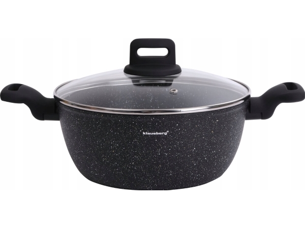 Puodas, Puodas, Juodas Marmuras, 24 Cm Skersmens, 3,79 L, Klausberg