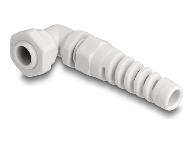 Delock - Kabel Pakmøtrik - Trækaflastning, 90° Vinklet, Pg7 - Grå, Ral 7035
