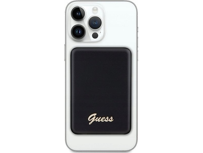 Guess Induktions-Powerbank 15W Gupbm5algsgk 5000Mah Schwarz/Schwarz Magsafe Metal Script Logo
