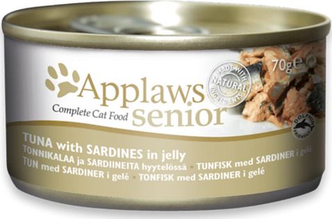 Applaws Cat Senior Nassfutter Für Ältere Katzen Thunfisch Mit Sardinen In Gelee 70 G
