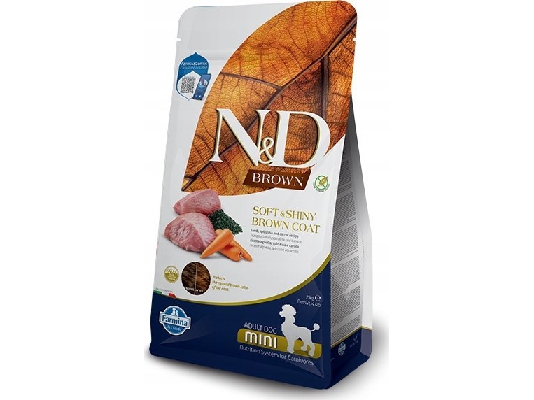 Farmina N&Ampd Brauner Hund Lamm, Spirulina&Ampkarotte Adult Mini - Tørfoder Til Hunde - 2 Kg