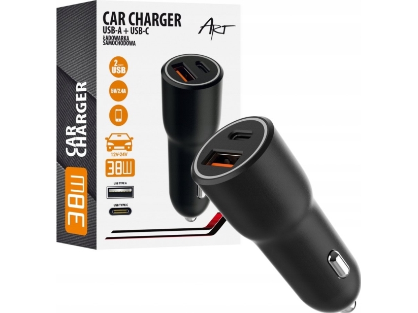 Art Carboard Charger Pd/Qc 4.0 1X Usb-C 1X Usb-A 38W Art
