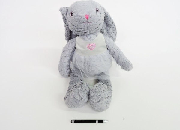 Tulilo Hase Maskottchen Rose 32 Cm Grau