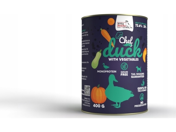 Syta Micha Chef Duck Mit Gemüse - Nassfutter Für Hunde - 400G