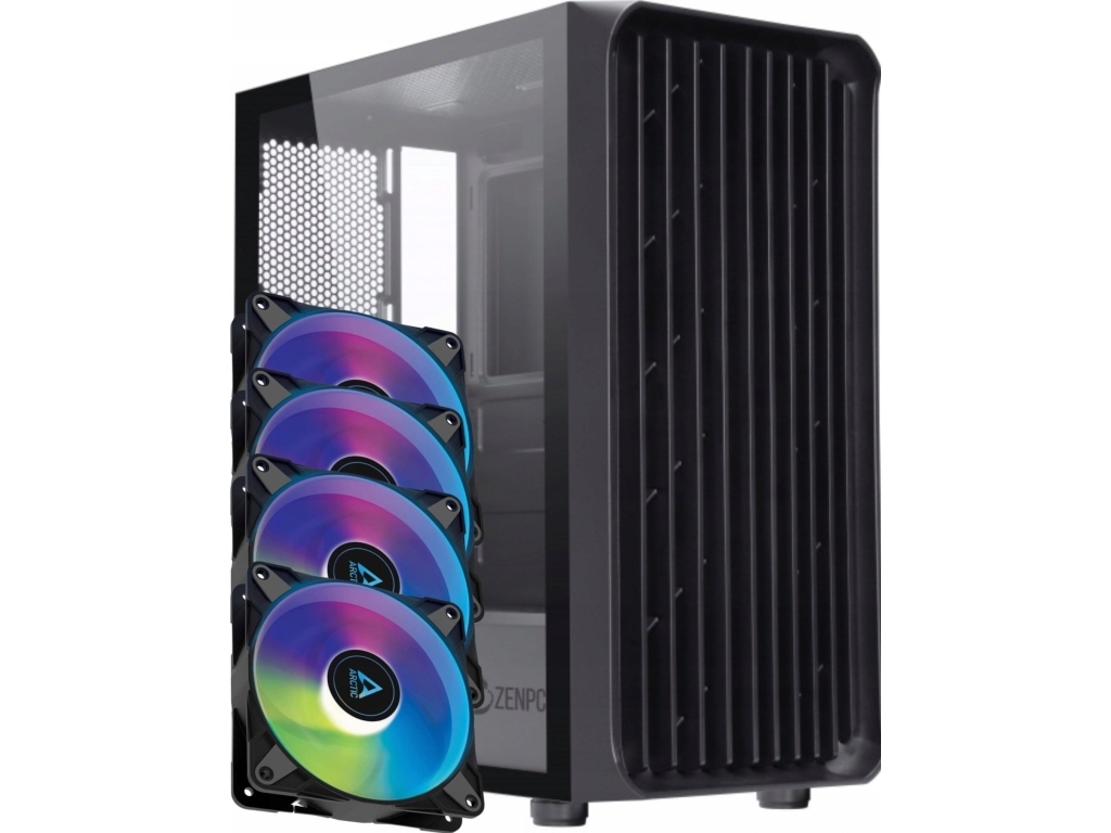 Zenpc Computergehäuse Zenpc Z3 Air Schwarz 4X P12 Pwm Pst Schwarz Argb 120Mm