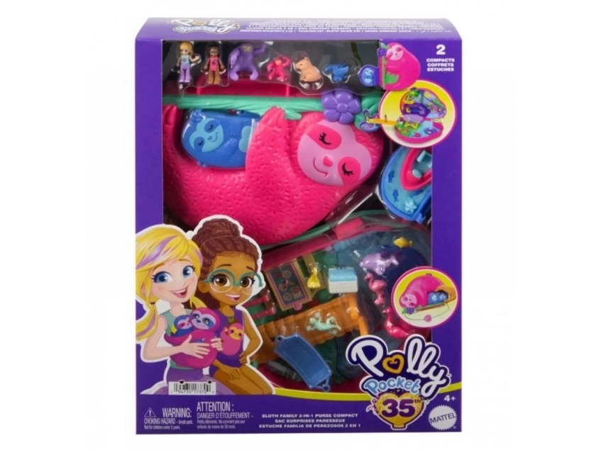Mattel Polly Pocket Compact Handtasche Lazy Family Figur (Hrd40)