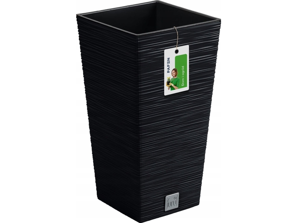 Prosperplast Vazonas FURU SQUARE LOW su įdėklu 11,4/5 L 200x200x380 mm antracito sp. Prosperp
