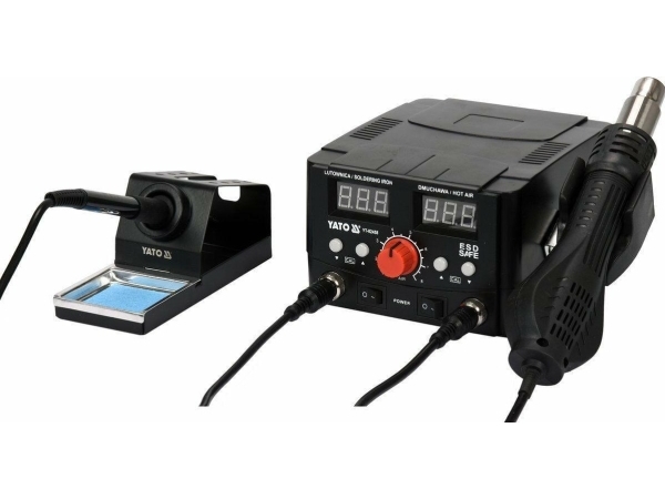 Varmlufts- och munstycksbaserad 2in1-lödstation Yato YT-82458 - 750W | VVS Artiklar - Verktyg för VVS - Lödningsverktyg | GameStuff