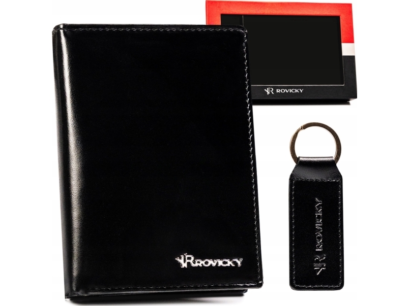 Rovicky elegant læderpung til mænd med nøglering