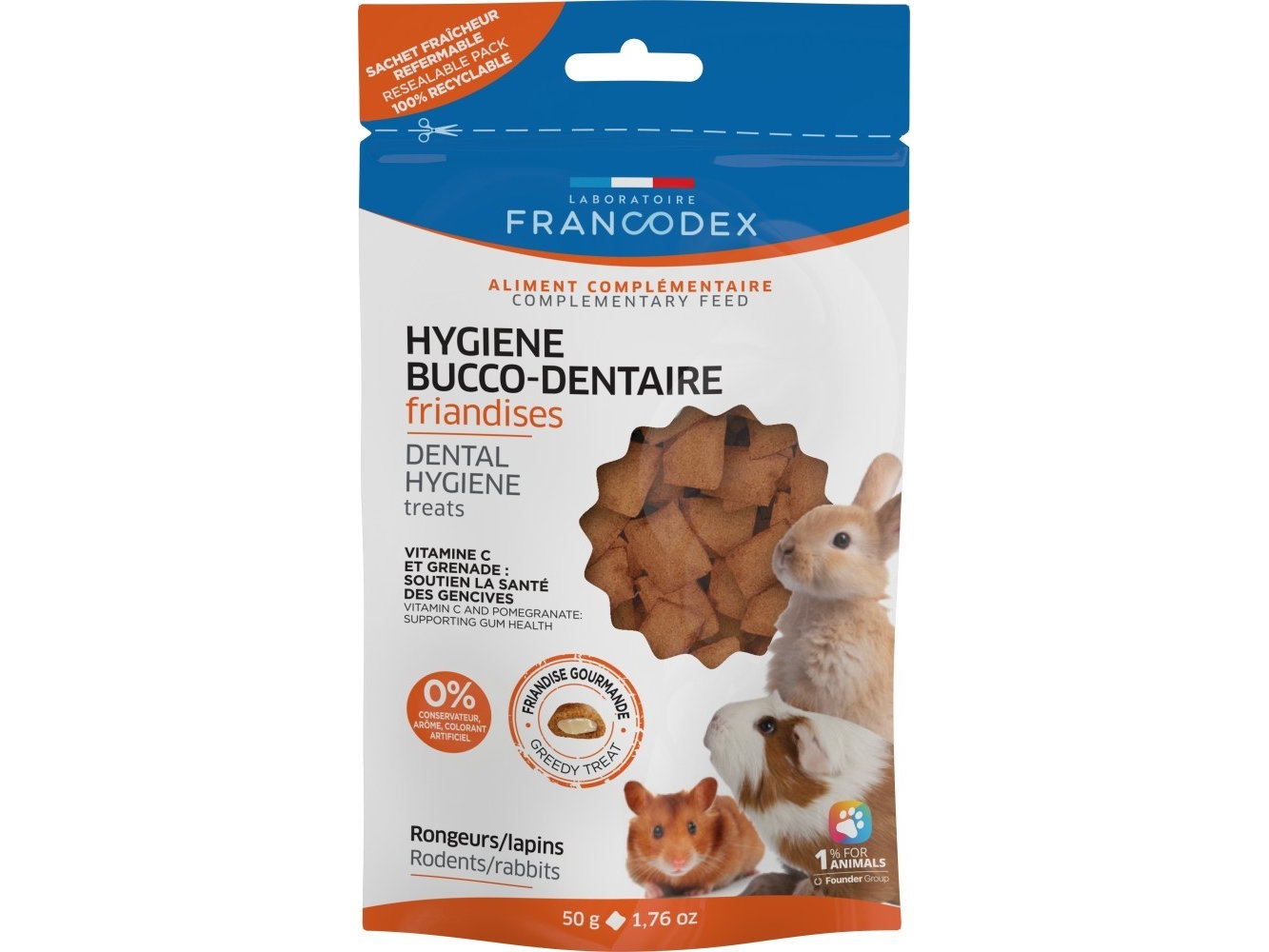 Francodex Tandhygiejnegodbidder Til Gnavere Og Kaniner 50 G
