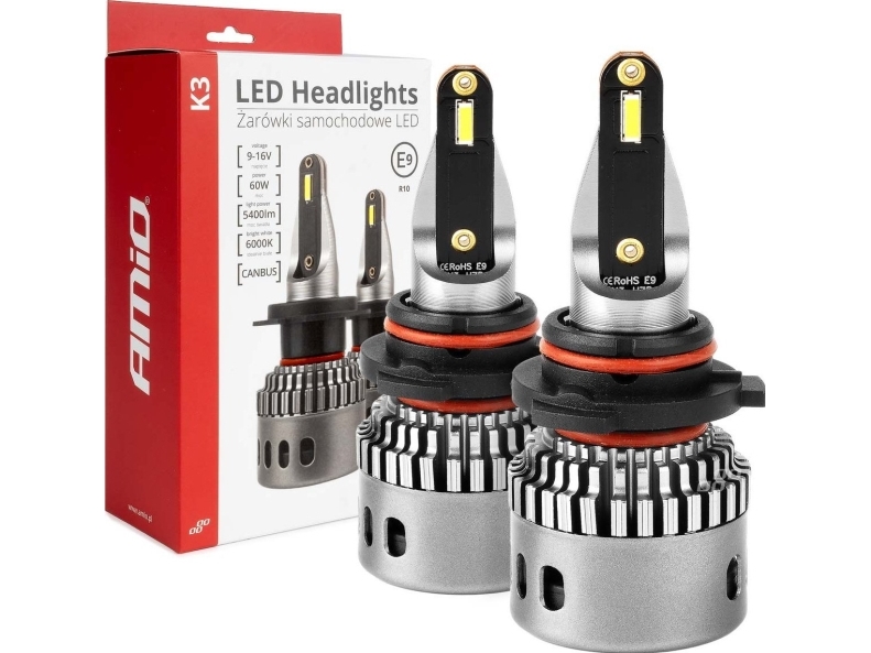 Led Autoglühbirnen K3 Hb4 Serie 12V 6000K Canbus Amio-03688