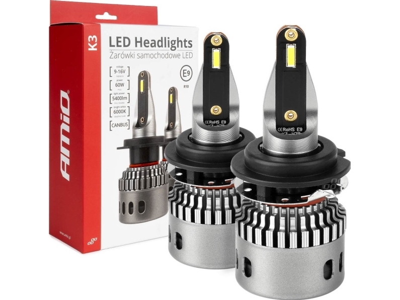 Led-Autoglühbirnen K3 Serie H7-6 12V 6000K Canbus Amio-03685