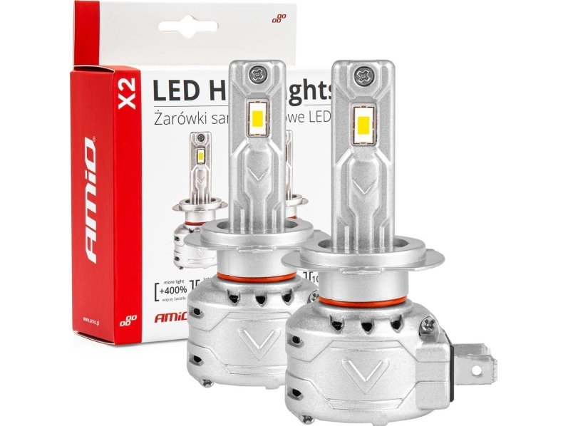 Led Žibintų Lemputės X2 Series H7 Amio-02973