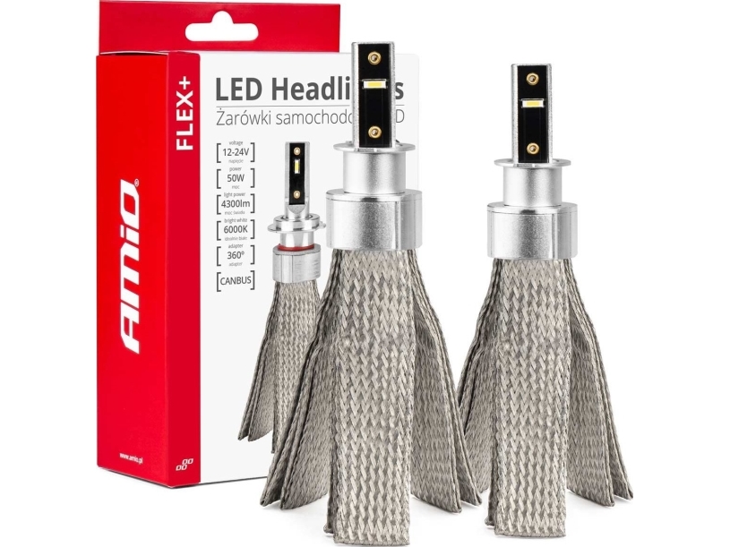 Led Autoglühbirnen Amio Flex+ H3 Canbus 6000K 12V 24V Amio-03656