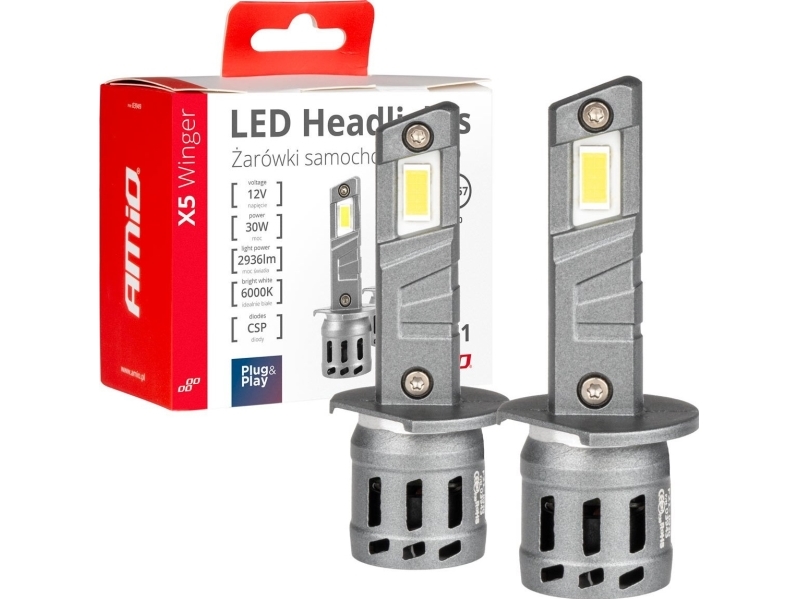 Led-Autoglühbirnen X5 Serie Winger H1 6000K Canbus Amio-03943
