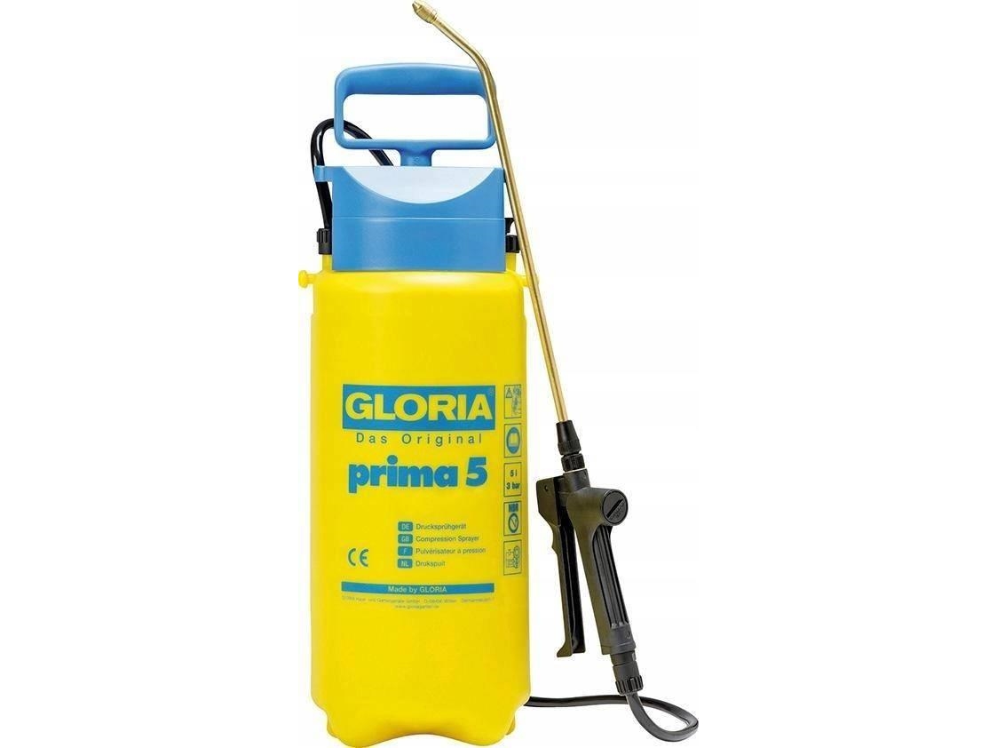 Gloria Prima 5, Hånd Havesprøjte, 7 L, 5 L, Blå, Gul, Plast, Messing