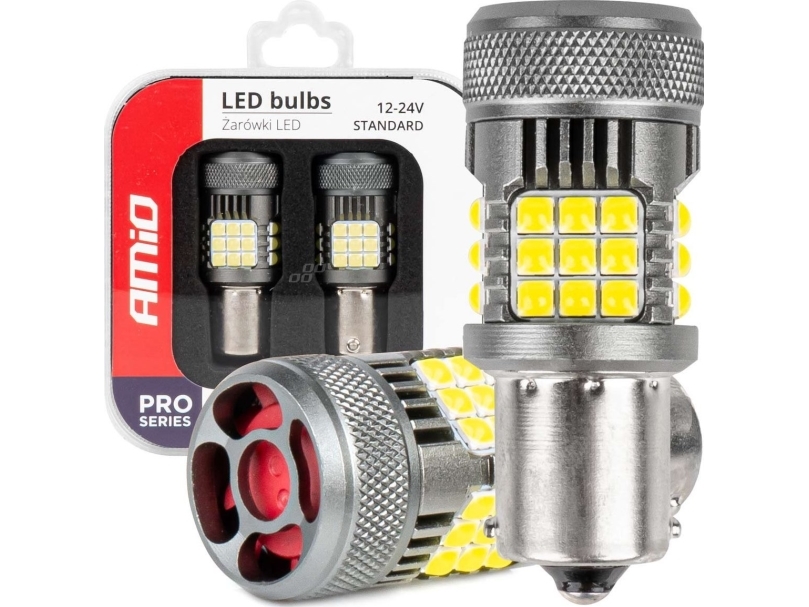 Led-Leuchten Aus Der „Canbus Pro“-Serie 1156 Ba15s P21w R10w R5w 36X3030 Smd Lüfter Weiß 12V/24V Amio-03722