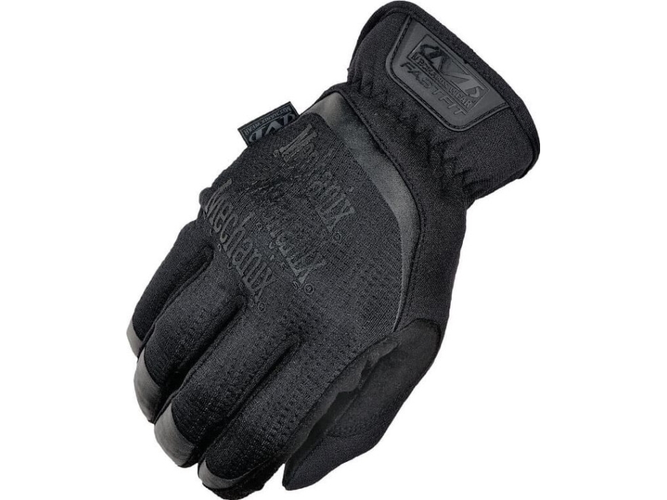 Mechanix Wear Pirštinės MECHANIX FAST FIT juodos, S dydis. Rauktas rankogalis, 0.6 mm dirbtinė oda, TrekDry®, touchscreen technologija