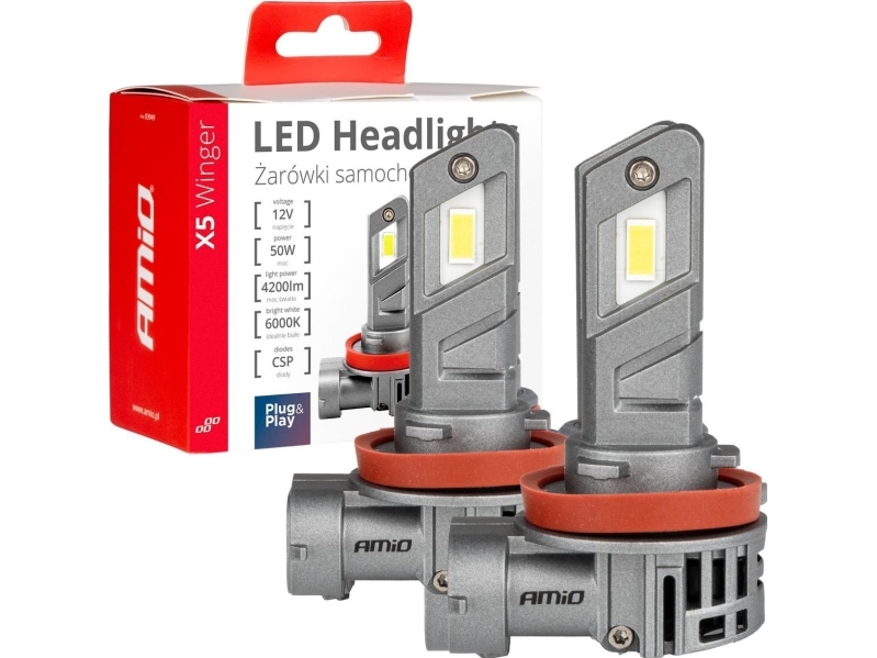 Led-Autolampen Serie X5 Winger H8 H9 H11 6000K Canbus Amio-03947
