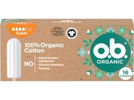 O.B.Organic Super - 100% Cotton Tampons 1op.16pcs | Hälsa - Personlig hygien - Bindning och inlägg | GameStuff