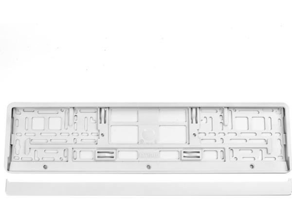 AMiO Metalliseret nummerpladeramme hvid amio-71780bi