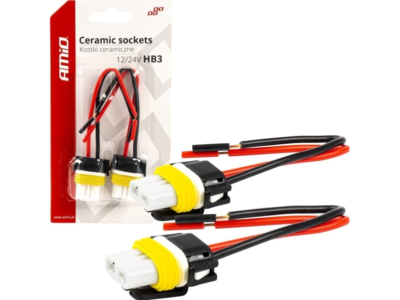AMiO keramiska halv-sockel HB3 9005 med kontaktuttag (AMiO-03058) | Bilvård & Biltillbehör - Belysning - Tillbehör & reläer | GameStuff