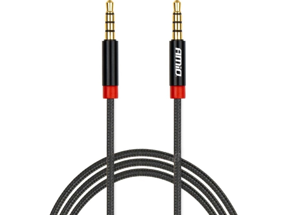 Amio Aux Mini Jack 3,5 Mm Flätad Kabel 100 Cm Amio-03269