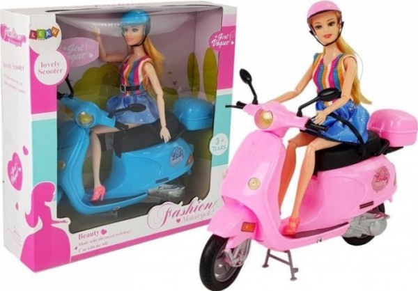 Lean Sport Dukke Med Scooter Lyserød, Hjelm-Tilbehør