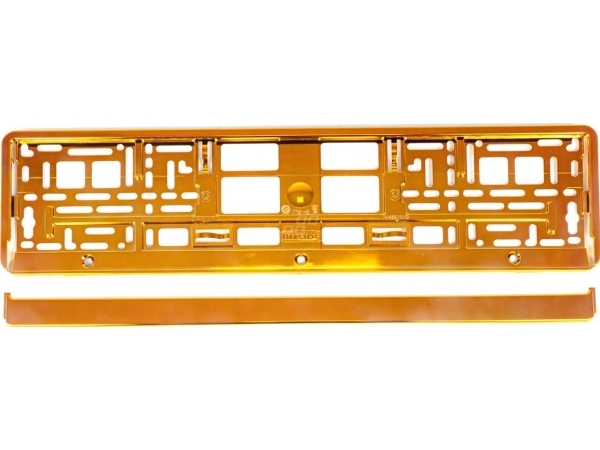 AMiO metalliseret orange nummerpladeramme amio-71457/01170p