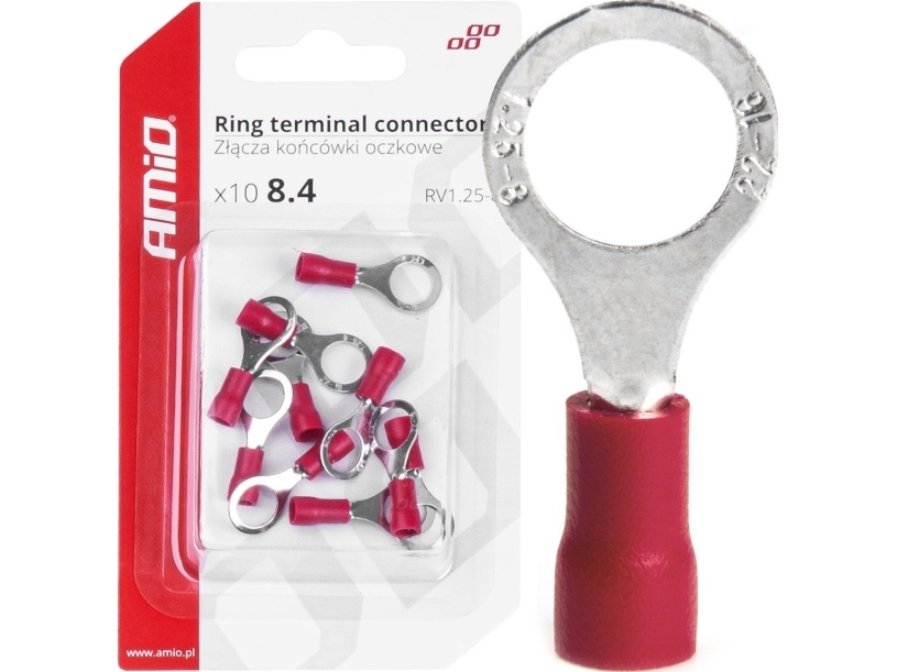 AMiO kontakter/ändhylsor ögle 8,4 mm 10 st - amio-03079 | Bilvård & Biltillbehör - HiFi för bilar - Förstärkare & subwoofers | GameStuff