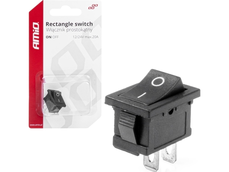 AMiO Rektangulær afbryder on off 12v 24v amio-03082