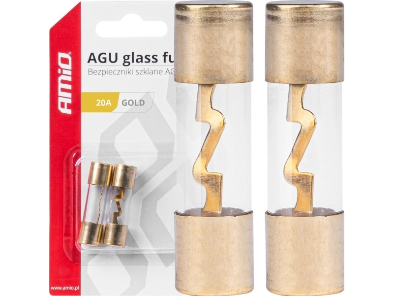 AMiO glassäkringar AGU (2 st.) 20A AMiO-03483 | Bilvård & Biltillbehör - Utvändiga utrustning för bilar - Motortillbehör | GameStuff