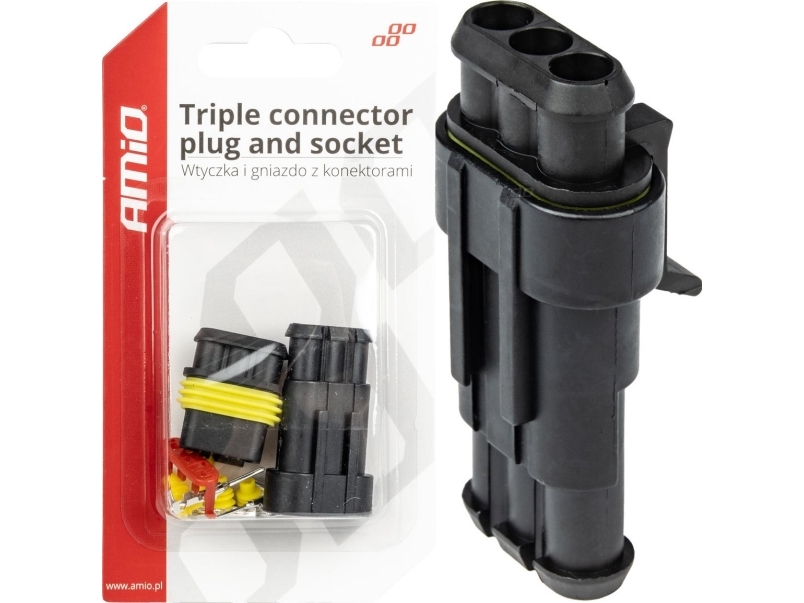 Amio Superseal 3 Pin Hermetisk Connector Cube Amio-03519