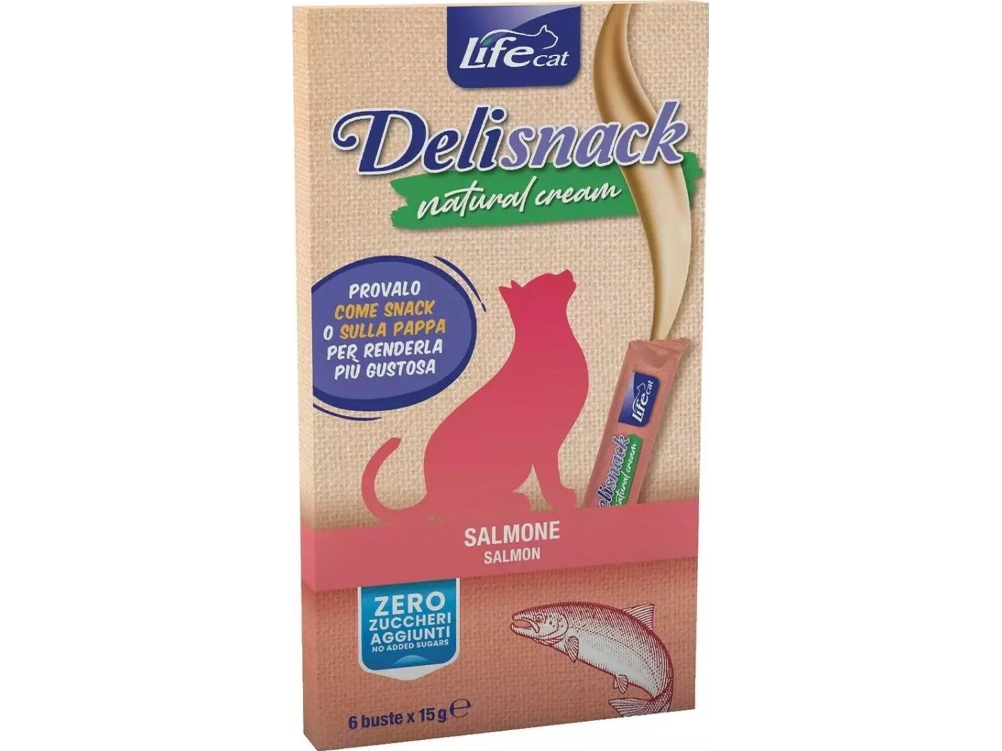Life Pet Care Life Cat Pasta til kat, laks 6x15g