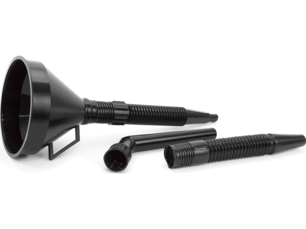 AMiO fleksibel tragt sort universal med si 4-delt til brændstof/væsker/vand 13 cm AMIO-02007