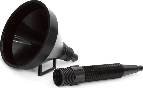 AMiO Fleksibel sort universaltragt med si til brændstof, væske og vand amio-02005