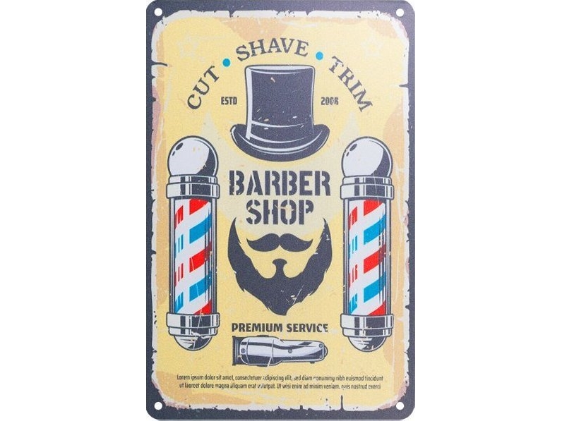 Dekorativ skilt til barber B018