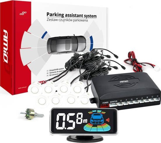 Amio Parksensoren Weiß Led 3D Vorne/Hinten Amio-03194