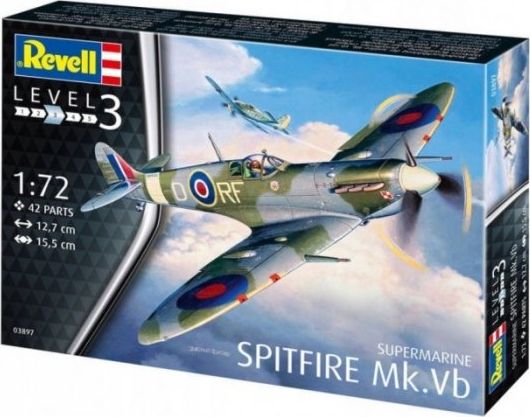 Revell Spitfire Mk.Vb, Fixed-Wing Aircraft Model, Montagesatz, 1:72, Spitfire Mk.Vb, Männlich, Second World War