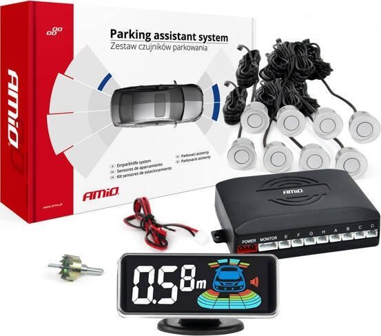 Pysäköintitunnistimet Silver edessä takana led 3d amio-03193 amio-03193